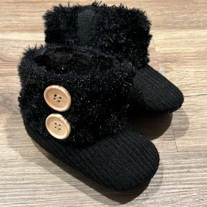 Black Baby Booties, size 3